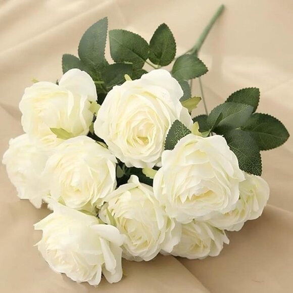 NEW Artificial Roses 10 Heads 2.8" Flowers Arrangement Silk Bouquet - Picture 8 of 8